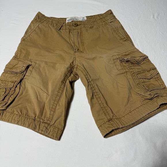 Lot of 2 Aeropostale A87 Shorts Beige Cargo & Blue Plaid Y2K Style Men's Size 29 - Picture 8 of 10